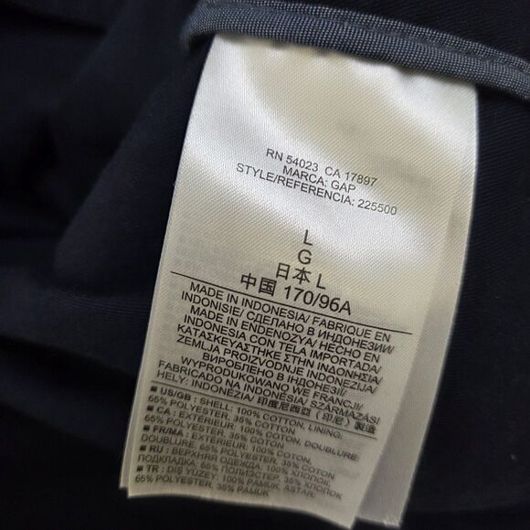 GAP Short Macintosh Jacket Barn Coat Canvas Navy Women’s L - Picture 6 of 10